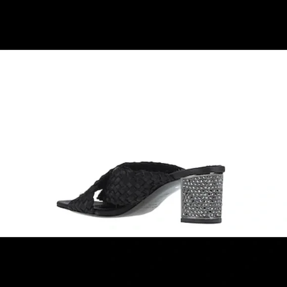 NWB Pedro Garcia Xoco Satin Swarovski Crystal Block Heel Sandal - Picture 2 of 11